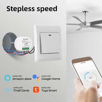 Интеллектуальные сцены Пульт дистанционного управления Smart Life Многофункциональный переключатель вентилятора Tuya Smart С контроллером потолочного вентилятора Alexa Google Home