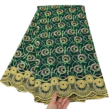 Швейцарская вуалевая кружевная хлопчатобумажная ткань, высококачественное Африканское кружево Mateiral для пошива женских платьев, 5 ярдов