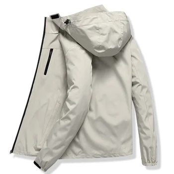Мужская ветровка, весенне-осенняя повседневная дышащая куртка с капюшоном, туристический горный Водонепроницаемый треккинг, Плюс размер 7XL