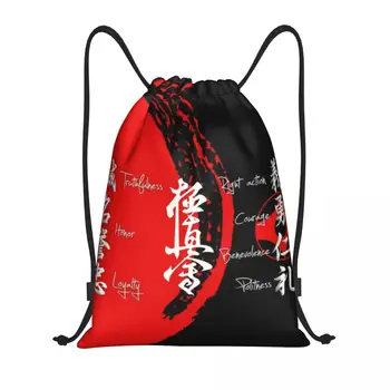 Изготовленные на заказ сумки на шнурках для занятий Киокушинкай Карате Бусидо, рюкзаки для йоги, мужские и женские сумки для занятий боевыми искусствами, спортивные сумки для спортзала