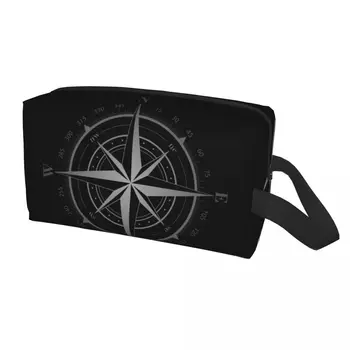 Косметичка Compass Shield, Женский Косметический Органайзер для путешествий, Милые сумки для хранения туалетных принадлежностей в кемпинге в морском стиле