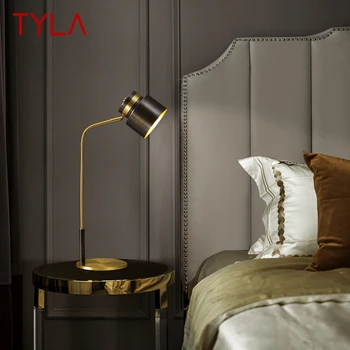 Современная латунная настольная лампа TYLA LED Creative Simple Bed Настольная лампа для домашнего декора гостиной спальни кабинета