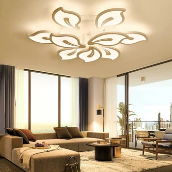 Современные светодиодные потолочные люстры белого цвета для гостиной, спальни, лампы для внутреннего потолочного освещения, светильники для украшения дома
