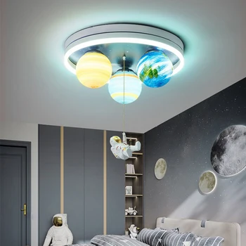 Современный светодиодный потолочный светильник Astronaut Creative Planet Lamp для детской комнаты, столовой, кабинета, освещения детского сада