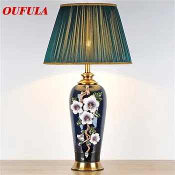 Керамические настольные лампы ULANI из роскошной современной ткани для фойе, гостиной, офиса, креативной спальни, отеля