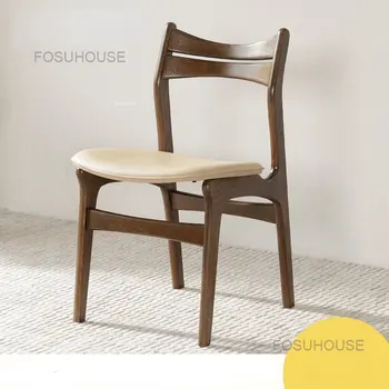Японские стулья для гостиной с деревянной спинкой, обеденный стул из дуба и орехового дерева, простое Современное кресло для гостиной и столовой, мебель для дома