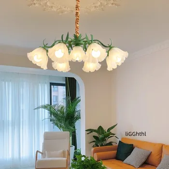 Зеленый стеклянный подвесной потолочный светильник LED Креативный простой дизайн Подвесной люстры для дома, гостиной, спальни