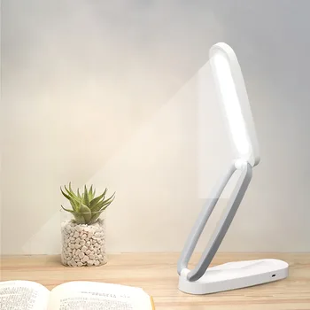 Портативный USB-настольный светильник, Складная Светодиодная настольная лампа, Светодиодные светильники для спальни для домашнего чтения, учебы, работы, путешествий, Белый, Розовый