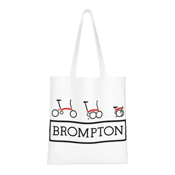 Сумка для покупок Bromptons, женская холщовая сумка через плечо, прочные складные сумки для покупок на велосипеде