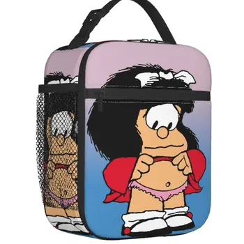 Забавная сумка для ланча с изоляцией Mafalda для женщин, сменный кулер с героями комиксов Quino, термос для ланча, офис, работа, школа