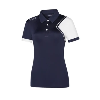 Одежда для гольфа, футболка Женская с коротким рукавом, Быстросохнущая Дышащая Износостойкая рубашка-поло с защитой от скатывания, одежда для гольфа на открытом воздухе