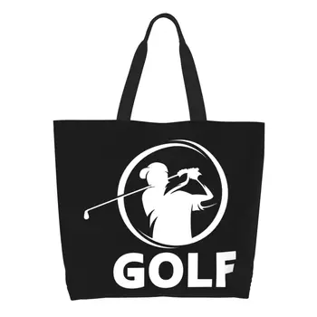Сумки для покупок с кавайным принтом для гольфа, моющиеся холщовые сумки для покупок через плечо