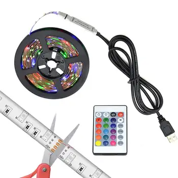 USB светодиодные ленты с подсветкой RGB пульт дистанционного управления, подсветка телевизора в комнате, декоративное освещение