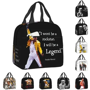 Цитаты из Queen Rock Изолированная сумка для ланча для женщин Портативный термос Freddie Mercury Ланч Бокс Пляжные сумки для кемпинга Дорожные сумки для еды