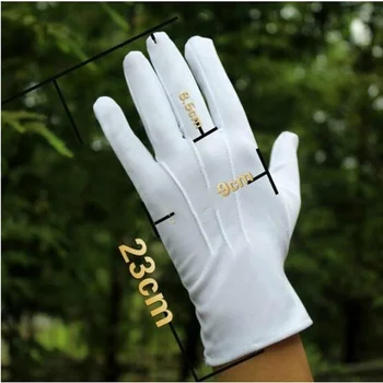 1 пара белых перчаток для страхования труда из трех материалов, тонких перчаток для приема по этикету, Wenwan Circling Parade, военных перчаток для выступлений в сфере безопасности