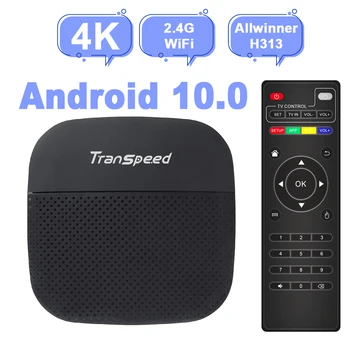 Transpeed Android 10,0 TV Box Allwinner H313 Четырехъядерный Cortex A53 BT5.0 2,4 G Wifi5 2 ГБ ОПЕРАТИВНОЙ ПАМЯТИ 4K 3D Медиаплеер Телеприставка