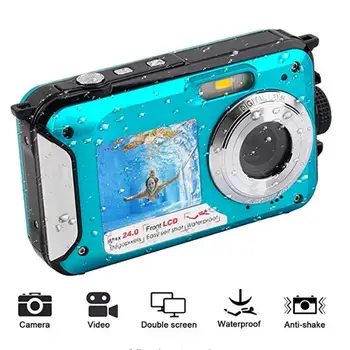 2,7-дюймовая цифровая TFT-камера водонепроницаемая 24-мегапиксельная камера с максимальным разрешением 1080P, видеокамера с 16-кратным цифровым зумом, подводная камера HD268