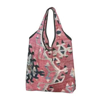 Ретро Бохо Килим, персидский ковер, тканый текстиль, сумка для покупок продуктов, Турецкая этническая художественная сумка для покупок через плечо, большая сумка